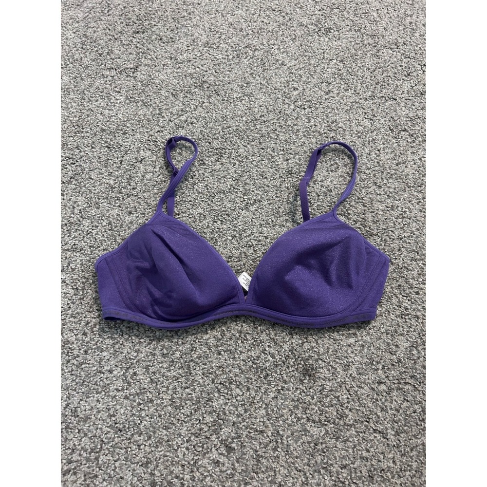 Victoria's Secret Purple Shimmer Wireless Triangle Bralette 36B Adjustable Strap